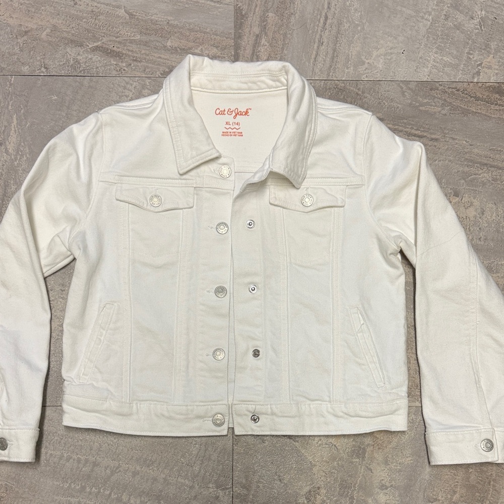 Cat & Jack White Denim Trucker Jacket